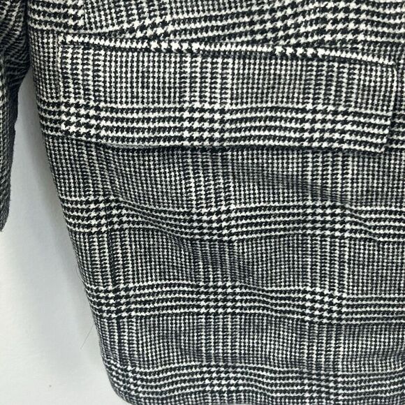 Everlane Oversized Glen Plaid Wool Blazer Size 16 Black Gray Houndstooth - Picture 5 of 14